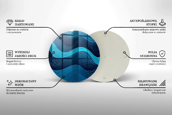 Skärbräda glas unik Abstrakta vågor