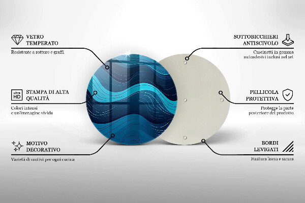 Skärbräda glas unik Abstrakta vågor