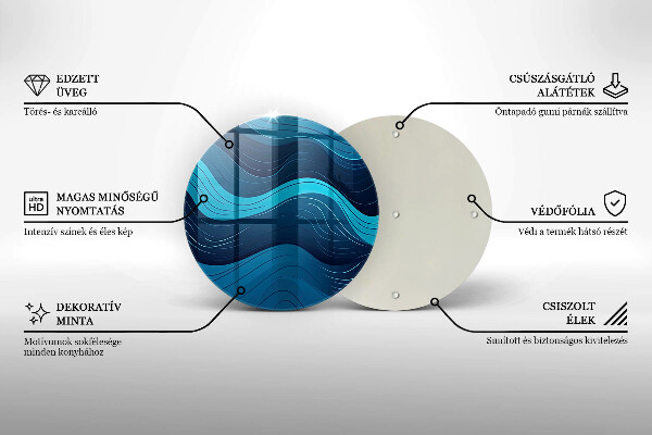 Skärbräda glas unik Abstrakta vågor