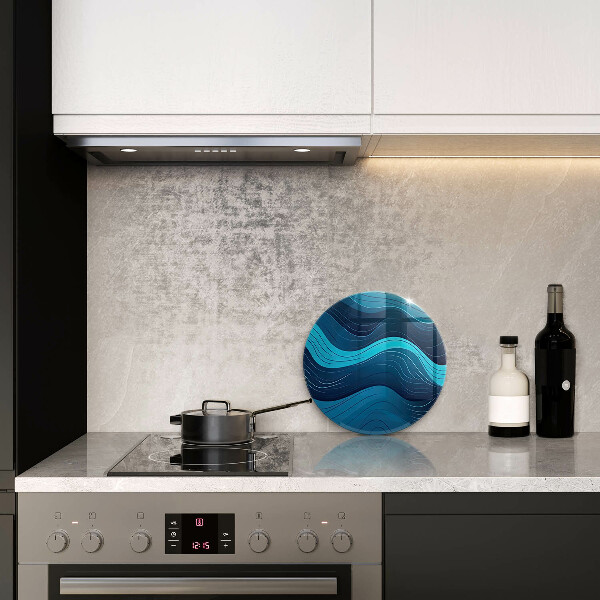 Skärbräda glas unik Abstrakta vågor