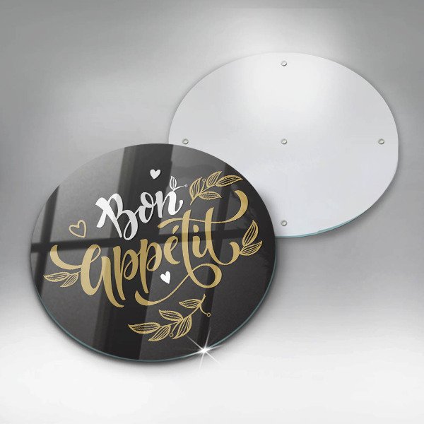 Skärbräda glas unik Bon Appetit inskription