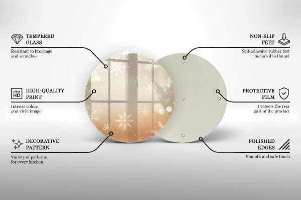 Skärbräda glas unik Snöflingor