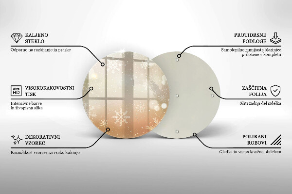 Skärbräda glas unik Snöflingor