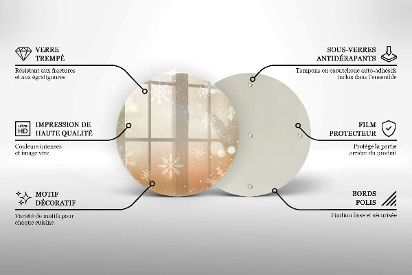 Skärbräda glas unik Snöflingor