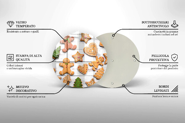 Skärbräda glas unik Jul pepparkakor