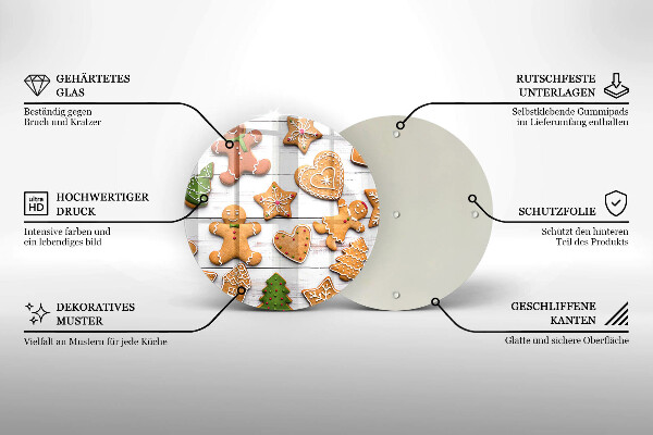 Skärbräda glas unik Jul pepparkakor