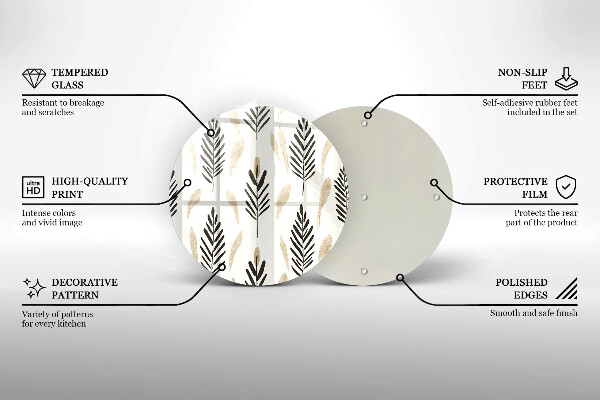 Skärbräda glas unik Boho växter