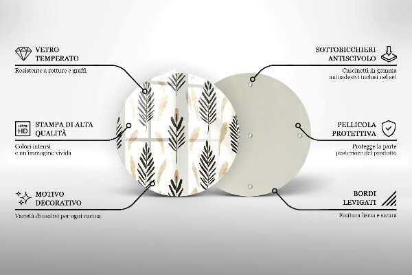 Skärbräda glas unik Boho växter