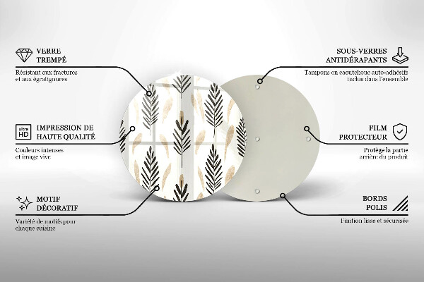 Skärbräda glas unik Boho växter