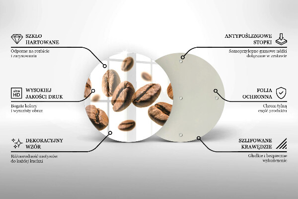 Skärbräda glas unik Kaffebönor