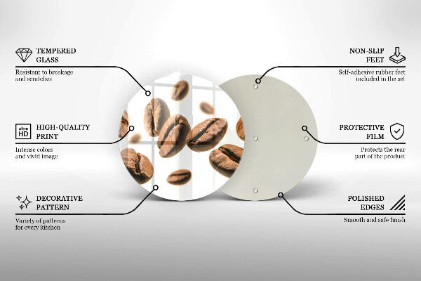 Skärbräda glas unik Kaffebönor