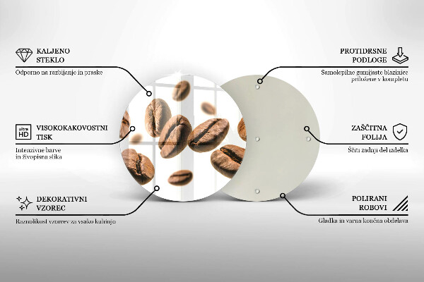 Skärbräda glas unik Kaffebönor
