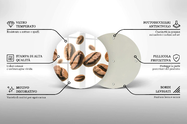 Skärbräda glas unik Kaffebönor