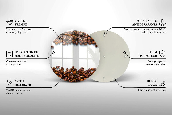 Skärbräda glas unik Kaffebönor
