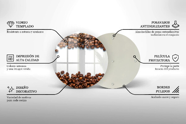 Skärbräda glas unik Kaffebönor