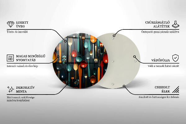 Skärbräda glas unik Färgglada skedar och gafflar