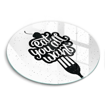 Skärbräda glas unik Inskriptionen Ät ni alla vill ha