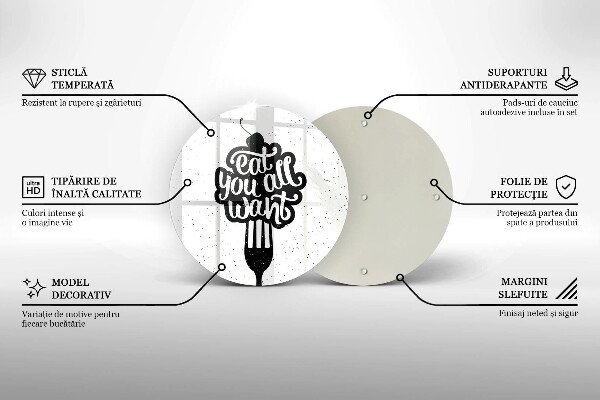 Skärbräda glas unik Inskriptionen Ät ni alla vill ha