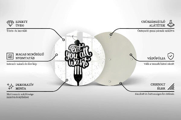 Skärbräda glas unik Inskriptionen Ät ni alla vill ha