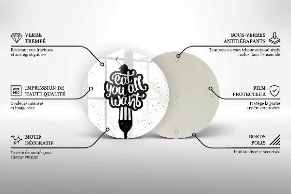 Skärbräda glas unik Inskriptionen Ät ni alla vill ha