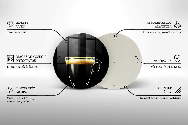 Skärbräda glas unik Ett glas svart kaffe