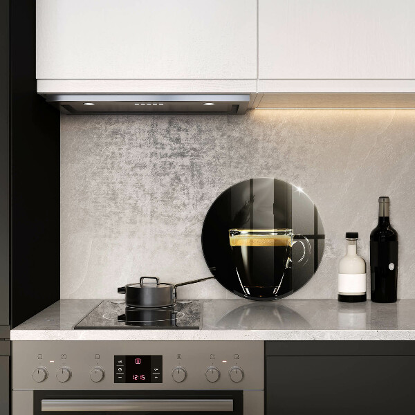 Skärbräda glas unik Ett glas svart kaffe