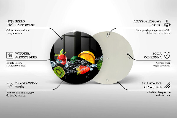 Skärbräda glas unik Frukt i vatten