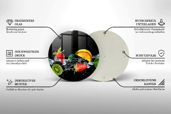 Skärbräda glas unik Frukt i vatten