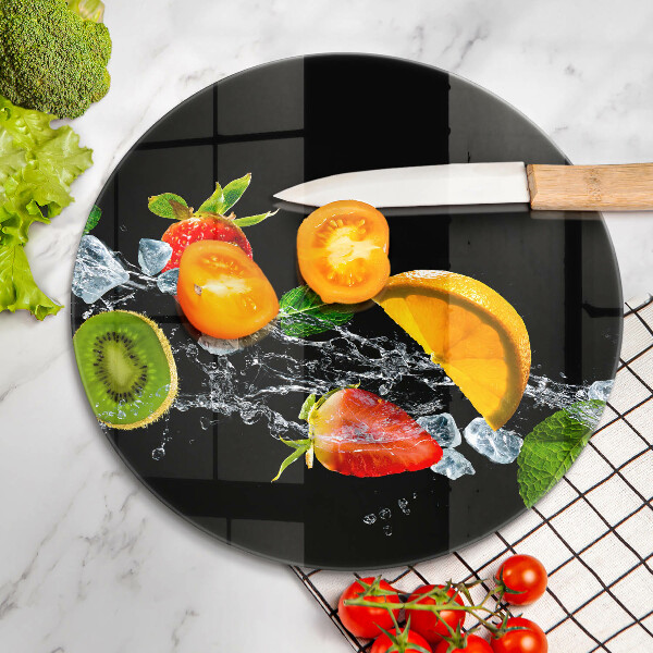 Skärbräda glas unik Frukt i vatten