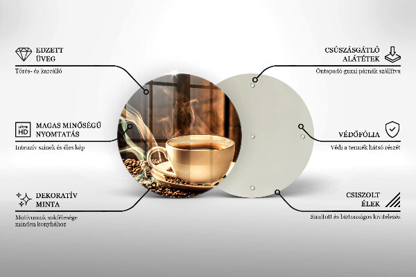 Skärbräda glas unik Kopp och kaffebönor