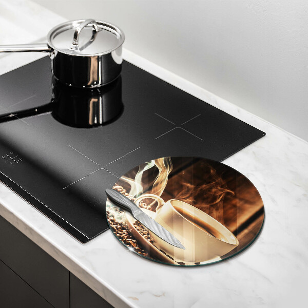 Skärbräda glas unik Kopp och kaffebönor