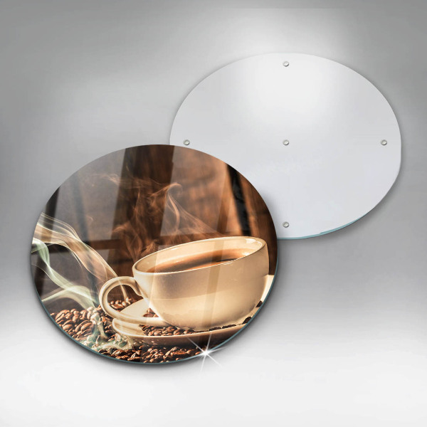 Skärbräda glas unik Kopp och kaffebönor