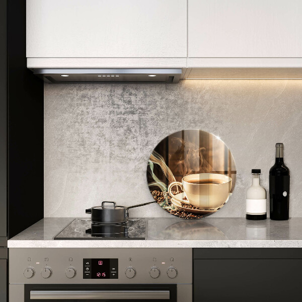 Skärbräda glas unik Kopp och kaffebönor