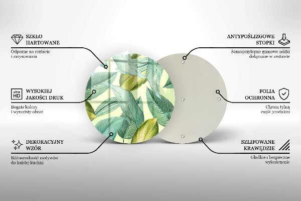 Skärbräda glas unik Gröna tropiska löv