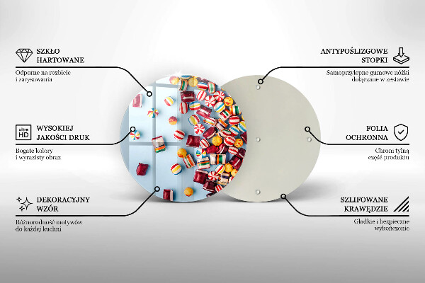 Skärbräda glas unik Färgglada godis