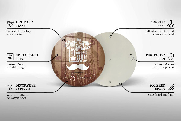 Skärbräda glas unik Inskriptionen jag gillar att laga mat