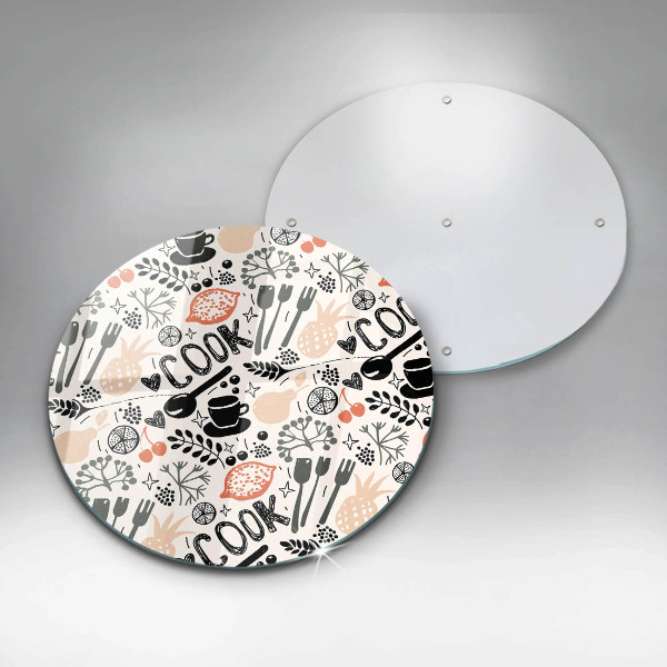 Skärbräda glas unik Tecknat köksmotiv