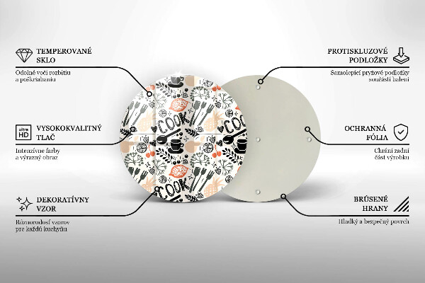 Skärbräda glas unik Tecknat köksmotiv