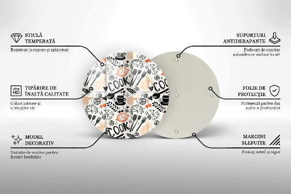Skärbräda glas unik Tecknat köksmotiv