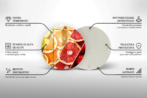 Skärbräda glas unik Färgglada frukter