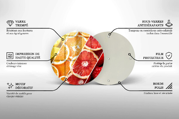 Skärbräda glas unik Färgglada frukter