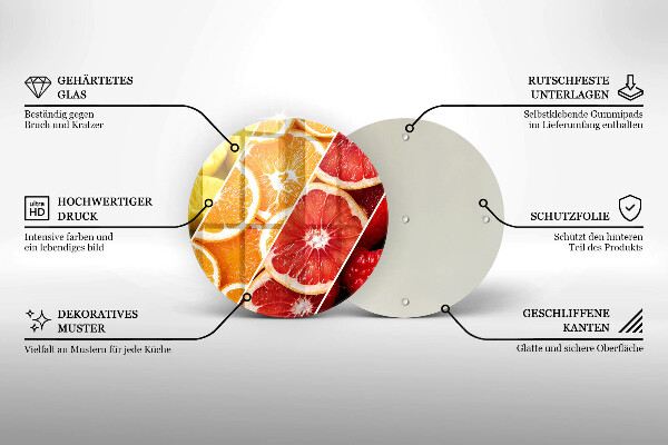 Skärbräda glas unik Färgglada frukter