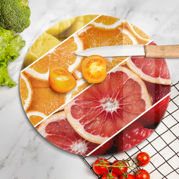 Skärbräda glas unik Färgglada frukter