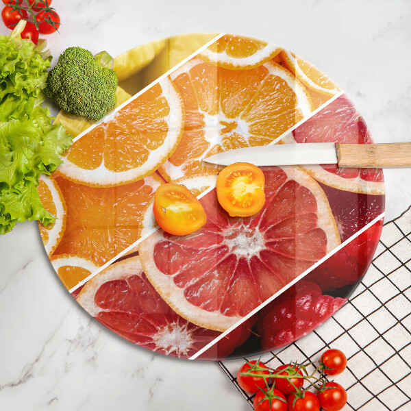 Skärbräda glas unik Färgglada frukter