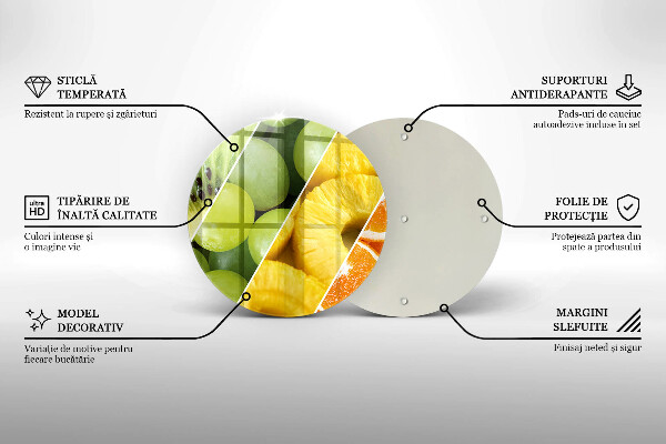 Skärbräda glas unik Färgglada frukter
