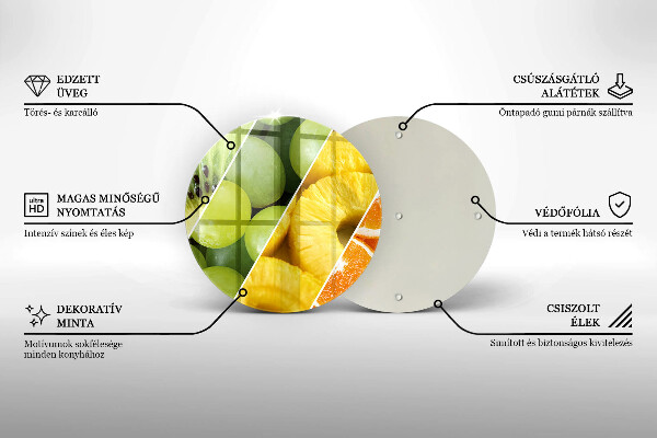 Skärbräda glas unik Färgglada frukter