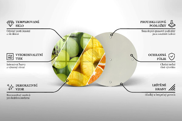 Skärbräda glas unik Färgglada frukter