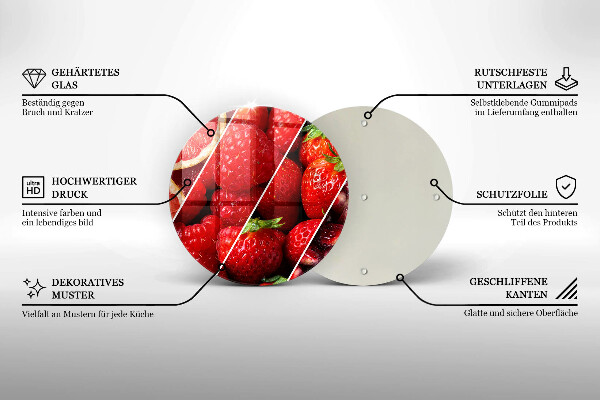 Skärbräda glas unik Färgglada frukter