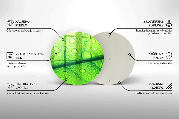 Skärbräda glas unik Närbild av ett löv