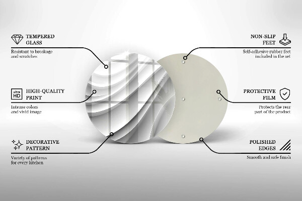 Skärbräda glas unik Geometriska linjer